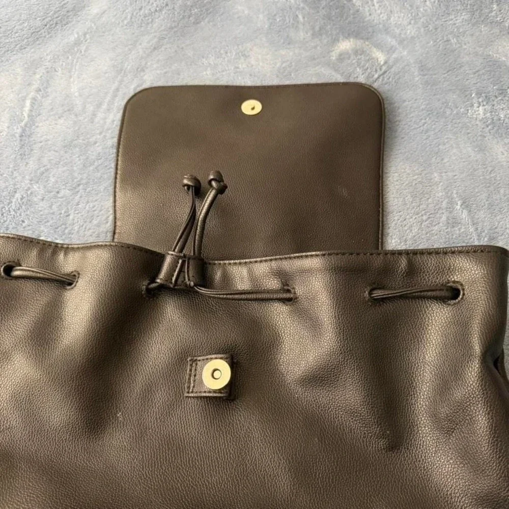 Victoria's Secret black leather women backpack